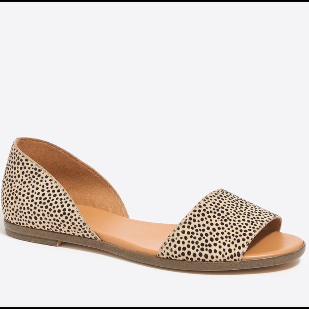 J. Crew peep toe calf hair leopard print shoes